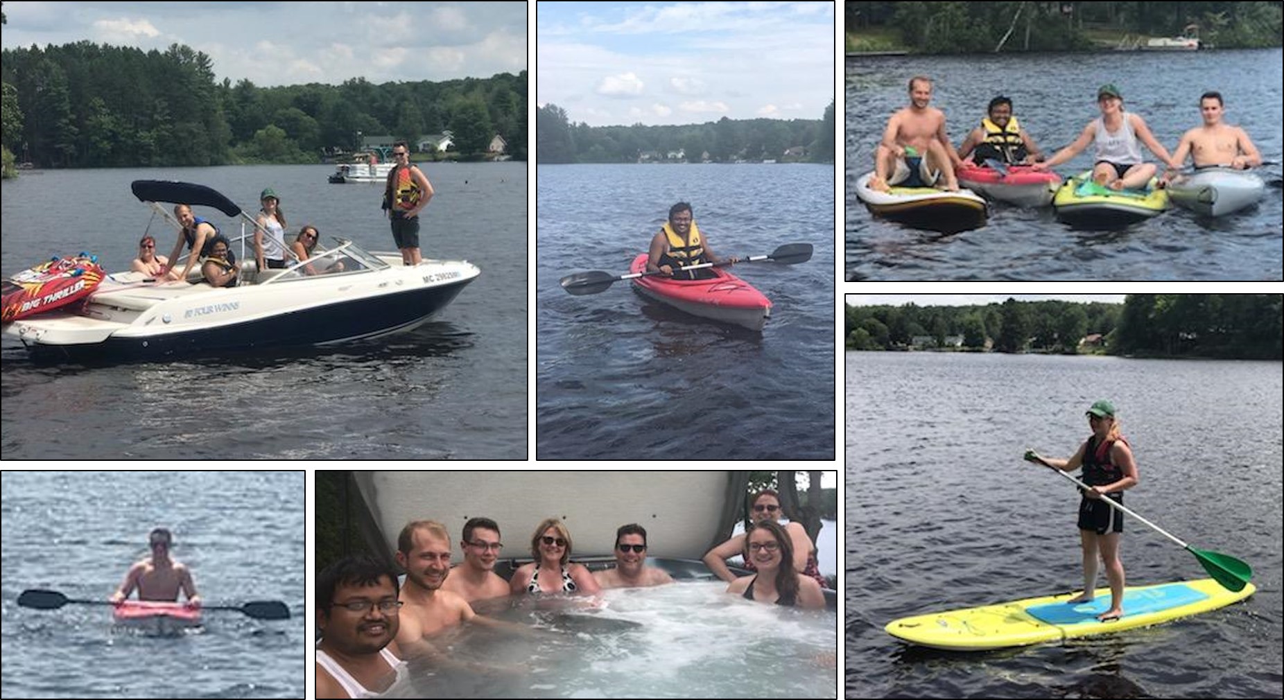 Our day at the lake, a lab outing collage