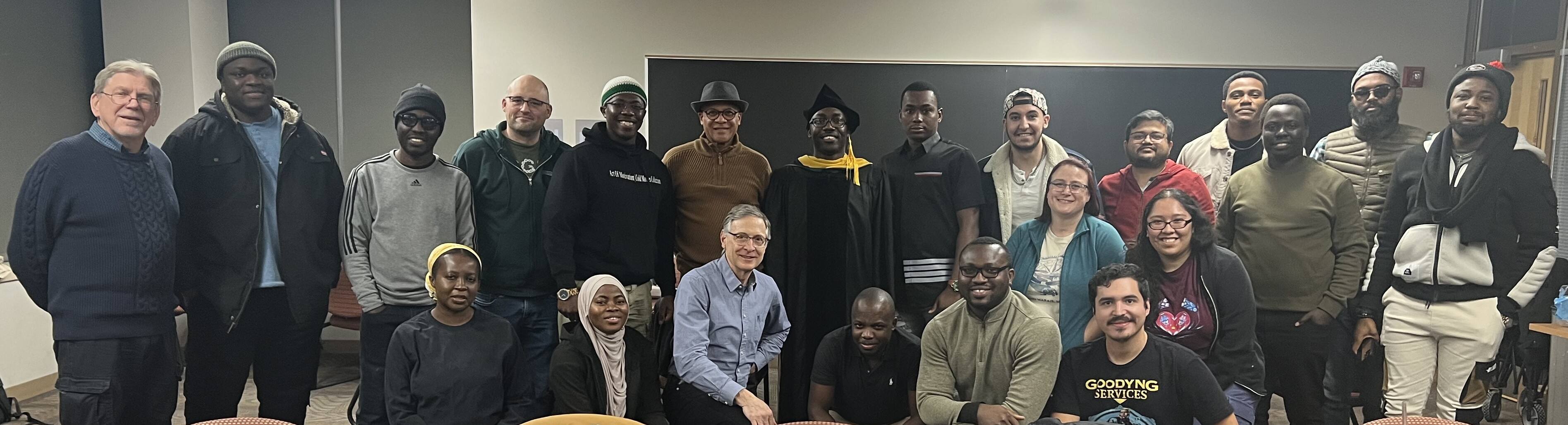 group of people celebrating Ife's graduation