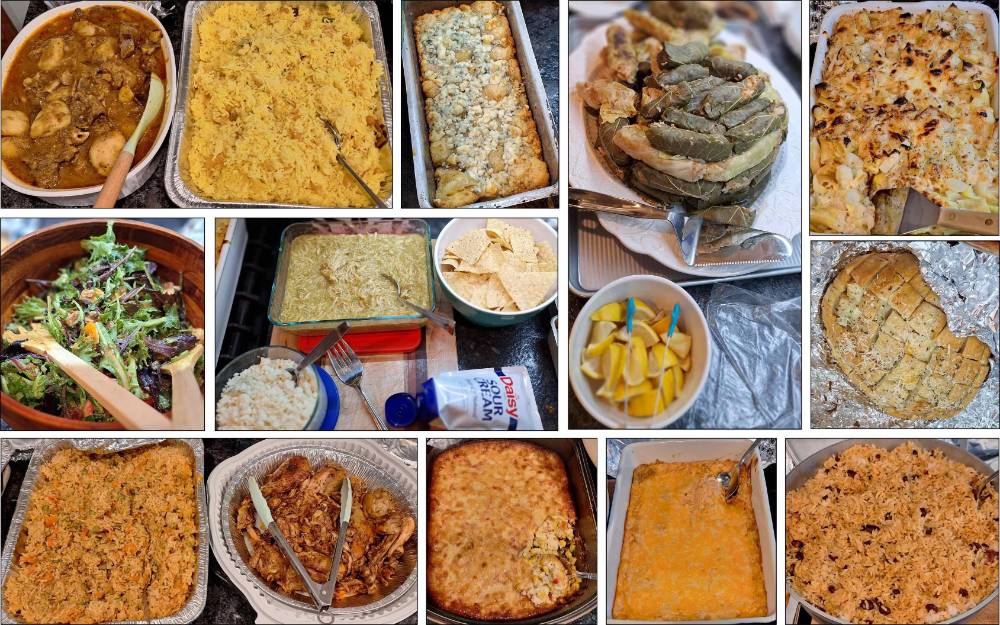 collage of various food from the party